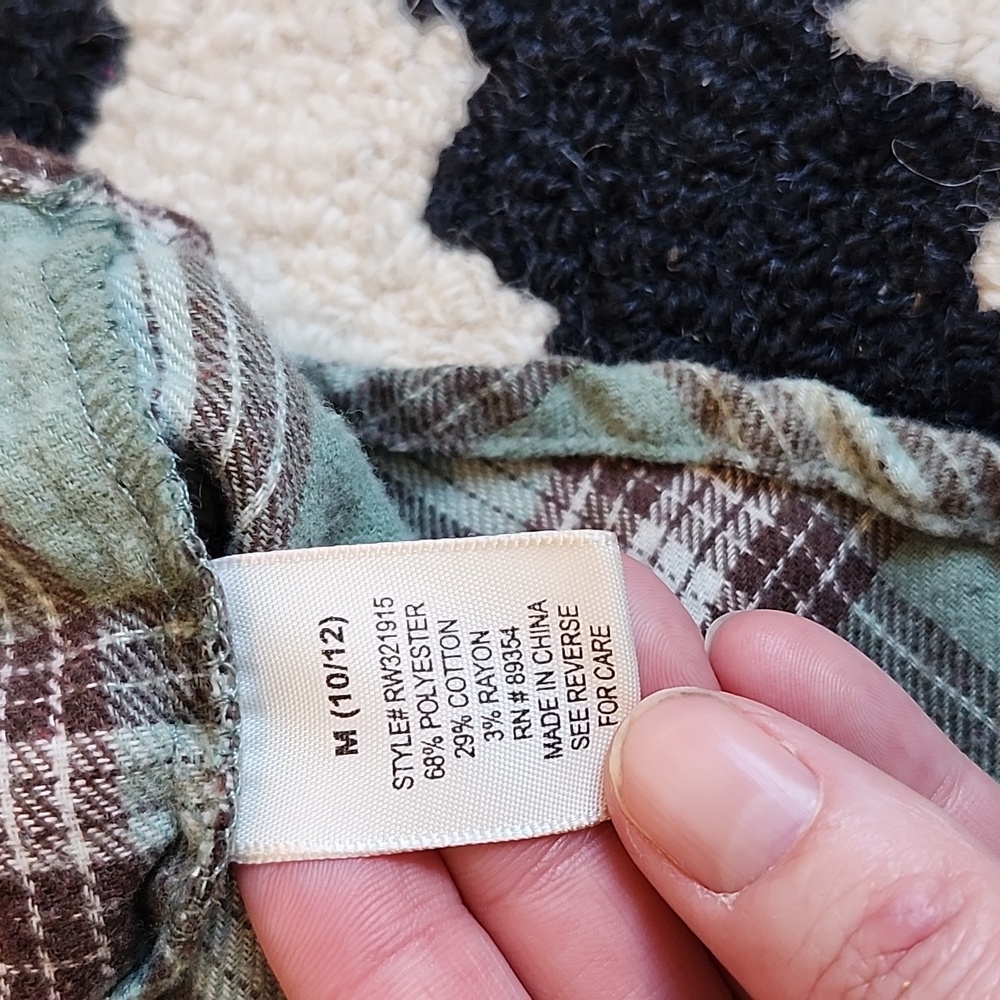 No comment girls Plaid Shirt, medium 10-12 - Picture 3 of 4